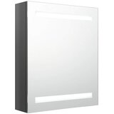  LED kupaonski ormarić s ogledalom sjajni sivi 50 x 14 x 60 cm | Eponuda.com