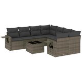  9-dijelni set vrtnih sofa od poliratana s jastucima sivi | shoptok.hr