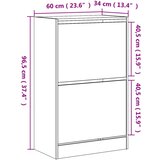 Ormarić za cipele boja hrasta 60x34x96,5 cm konstruirano drvo | shoptok.hr