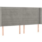  The Living Store Vzglavje z ušesi svetlo sivo 183x16x118/128 cm žamet - Vzglavje, (21452192) | Shoptok.si
