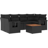  7-dijelni set vrtnih sofa od poliratana s jastucima crni | shoptok.hr