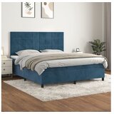 vidaXL Box spring postelja z vzmetnico temno modra 180x200 c Cene