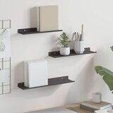  Polica na zidu s policom Zidne 3 pcs Crna 80 x 9 x 2.5 cm | shoptok.hr