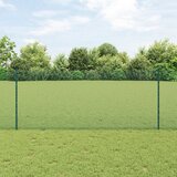 vidaXL varjena žična ograja z 22 u stebrički zeleni 1x50 m jeklo | Shoptok.si