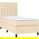  Krevet box spring s madracem LED krem 90x200 cm od tkanine | shoptok.hr