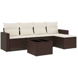 vidaXL 6-dijelni set vrtnih sofa od poliratana s jastucima smeđi | shoptok.hr