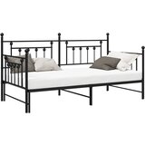 vidaXL Krevet s ležištem i kliznim krevetom Crn 107x203 cm Čelik | shoptok.hr