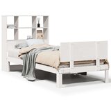 vidaXL Knjižna postelja brez vzmetnice bela 90x190cm trdna borovina | Shoptok.si