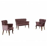 Atelier Del Sofa sofa i dve fotelje paris walnut wooden dusty rose cene