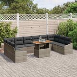  Vrtni set za objed s jastukom 11 pcs Siva i smeđa | shoptok.hr