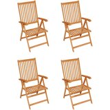 The Living Store Vrtni stoli 4 kosi s kraljevo modrimi blazinami trdna tikovina - Vrtni Stol, (21459900) | Shoptok.si