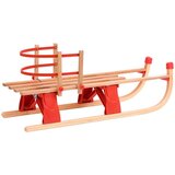 vidaXL Zložljive sani z naslonjalom 119 cm iz lesa | Shoptok.si