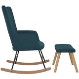 vidaXL Gugalni stol s stolčkom moder žamet | Shoptok.si