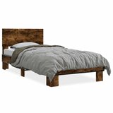 vidaXL Okvir za krevet boja hrasta 90x200 cm konstruirano drvo i metal Cijene