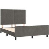  Posteljni okvir z vzglavjem temno siv 140x200 cm žamet, (20736816) | Shoptok.si