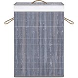  Košara za rublje od bambusa s 2 odjeljka siva 72 L | shoptok.hr