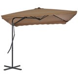 vidaXL Zunanji senčnik z jeklenim drogom 250x250 cm taupe Cene