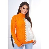 Kesi Two-tone sweater orange+ecru Cene