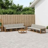  Set vanjskih sofa s jastukom 9 pcs Prirodna i svjetlosiva | Eponuda.ba