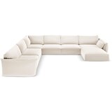 Mazzini Sofas Bež žametna kotna sedežna garnitura v obliki črke "U" (levi kot) Vanda – | Shoptok.si