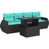 vidaXL Vrtna sedežna garnitura 5-delna z blazinami poli ratan/akacija, (22048265) | Shoptok.si