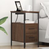 vidaXL Noćni Ormari s ladicama 2 pcs Smeđi hrast 30 x 48 x 61 cm | shoptok.hr