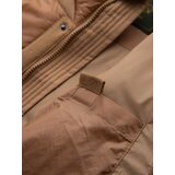 Ombre Men's long quilted jacket with large pockets - beige | shoptok.hr