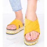 Gemre Mustard Slides with Decorative Sole Riri Cijene