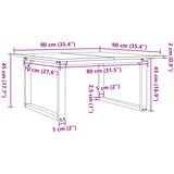  Stolić za kavu O-oblika 90x90x45 cm borovina i čelik | shoptok.hr