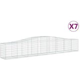  Obokana gabionska košara 7 kosov 400x50x60/80cm cinkano železo, (20758088) | Shoptok.si