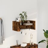  Zidna polica smeđa boja dimljenog hrasta 70,5x35x30,5 cm drvena | shoptok.hr
