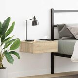 Viseći noćni ormarić boja hrasta 40x30x15 cm konstruirano drvo Cijene