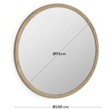 Kave Home Zidno ogledalo s okvirom od masivnog drveta ø 100 cm Alum – | shoptok.hr