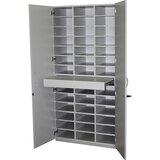 eurokraft pro Urejevalna omara s krilnimi vrati in urejevalno mizo, VxŠxG 1864 x 913 x 440 mm, 39 predelkov, svetlo siva RAL 7035 | Shoptok.si