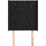  Uzglavlje s ušima crno 83x16x118/128 cm baršunasto | shoptok.hr