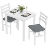 Nesta 3-delni jedilni set z 2 stoloma, MDF, bel, oblazinjena stola, prostorsko varčna zasnova za majhne prostore, (5000493632) Cene