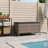  Vrtni otoman Siva i tamno siva 80 x 38 x 45 cm PE ratan | shoptok.hr