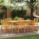  Vrtni set za objed 7 kom. 6-sjedala Smeđa Čvrsto drvo akacije 200 x 100 x 74 cm | shoptok.hr