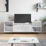  The Living Store TV omarica visok sijaj bela 160x35x55 cm inženirski les - TV Omarica, (21499215) Cene