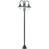 vidaXL Vrtna ulična svetilka E27 220 cm aluminij 3 žarnice zelena | Shoptok.si