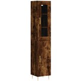 Maison Chic Visoka omara - Komoda - Predalnik dimljeni hrast 34,5x34x180 cm inženirski les, (21722198) Cene