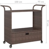 Barska kolica s ladicom smeđa 100 x 45 x 97 cm od poliratana | shoptok.hr