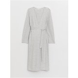 LC Waikiki Striped Long Sleeve Maternity Dressing Gown with Shawl Collar | Shoptok.si
