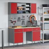  Radni ormar 7 kom. Crvena i siva Inženjerska drva i čelik | shoptok.hr