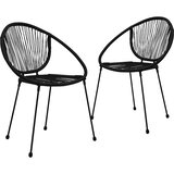  Vrtne stolice 2 kom PVC ratan crne | shoptok.hr