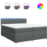 vidaXL Box spring postelja z vzmetnico temno siva 200x200 cm blago | Shoptok.si