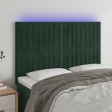  the living store led posteljno vzglavje temno zeleno 144x5x118/128 cm žamet - led vzglavje, (21487982) Cene