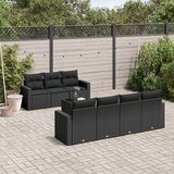  8-dijelni set vrtnih sofa od poliratana s jastucima crni Cijene
