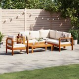 vidaXL 5-dijelna set vrtnih sofa od masivnog drva bagrema s jastucima Cijene