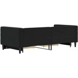 vidaXL Izvlečna dnevna postelja s predali črna 90x200 cm žamet | Shoptok.si